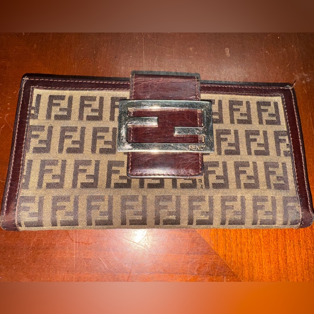 Vintage Fendi Zucca Wallet Large Trifold
